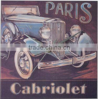Car oil painting popular cheap wall clock