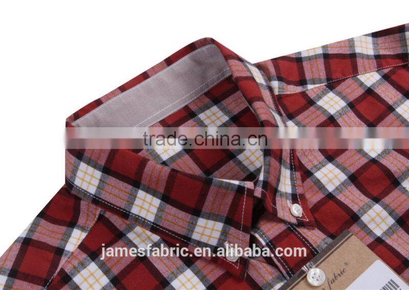 100%cotton one side brush twill check fabric