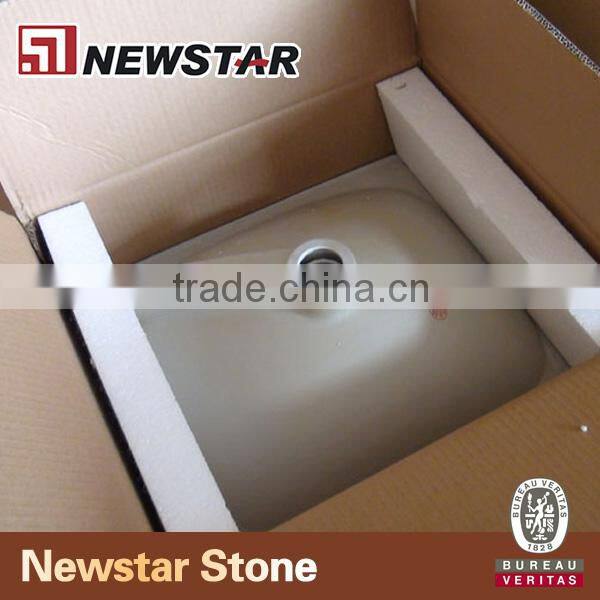 rectangle bathroom undermount ceramic sink with overflow hole