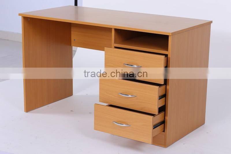 High Quality PB/MDF Computer Table With Bookcase And Drawers Cabinet