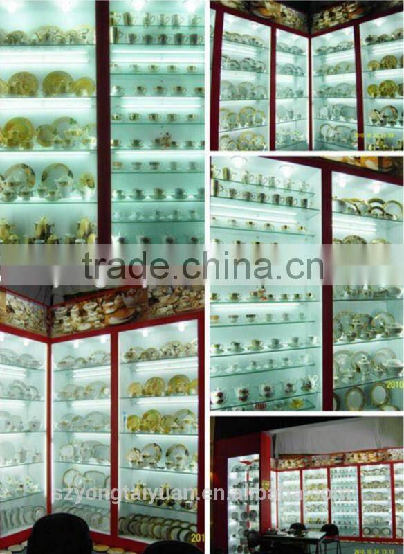 pottery tea cup saucer coffee set with full decal gold tea set