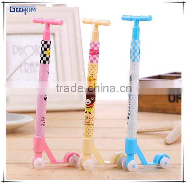 2015 novelty ballpoint pen cartoon scooter shape pen for kids