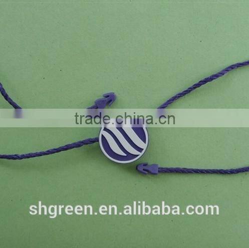 Plastic double sides embossed logo string seal tag