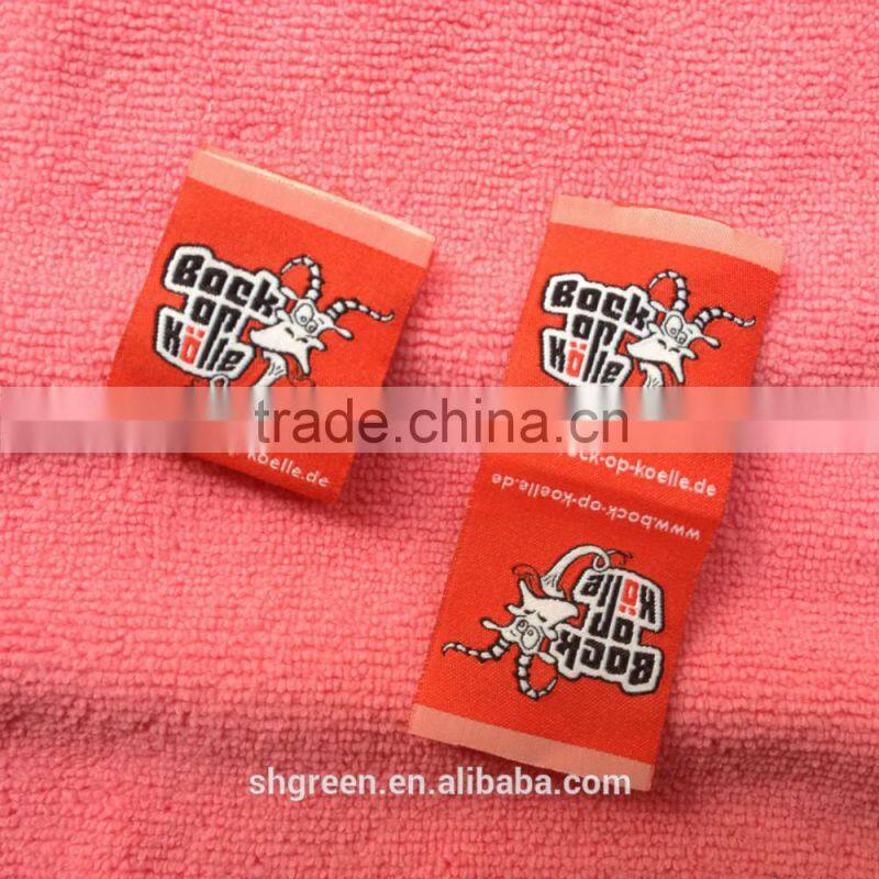 high density weaving clothing patch,taffeta woven label for jersey