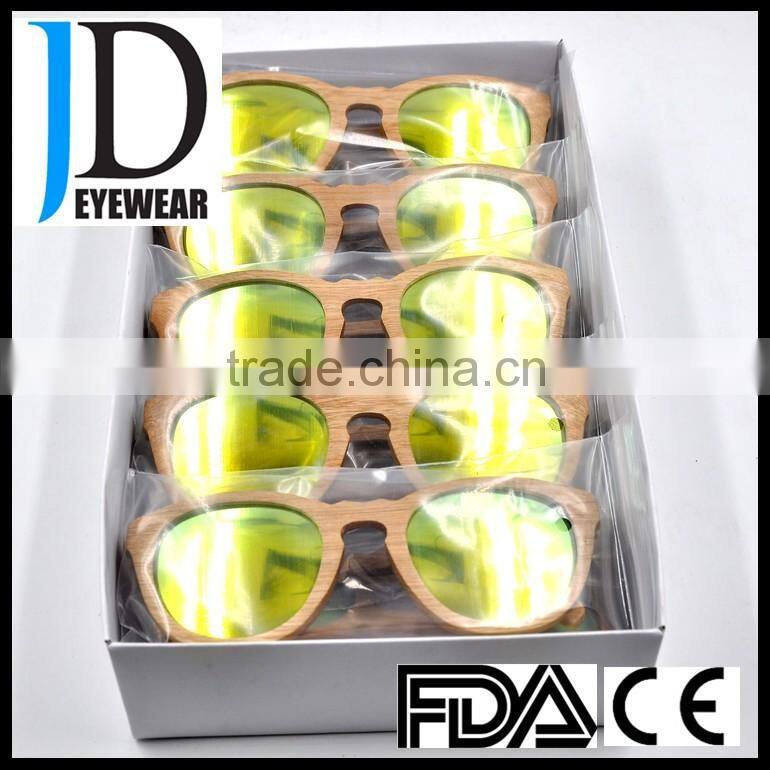 men women polarized fashion design wooden sun glasses with logo