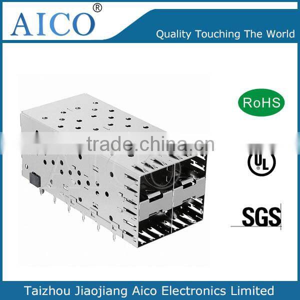 free shipping 2x2 press fit stacked cage sfp assembly