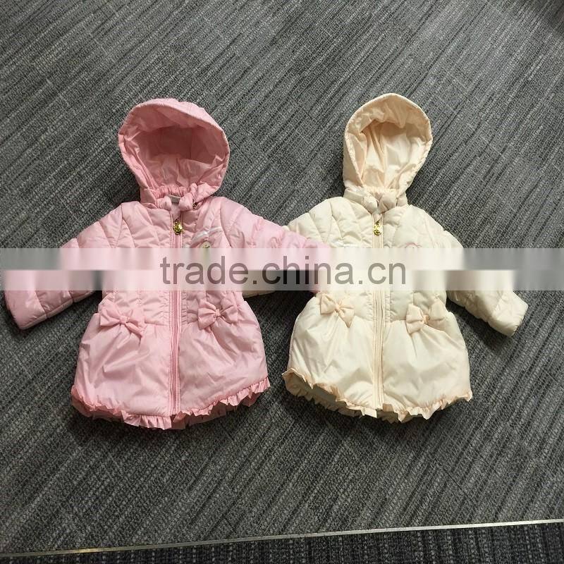 Hotsale children baby girl Fancy elegant thick winter coat 2016