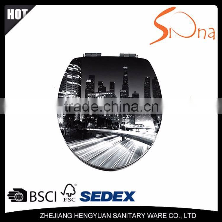 Color printing eco-friendly mdf colored toilet seat