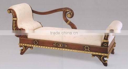 carved teak wood antique chaise chair