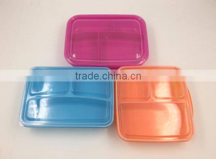 microwavable plastic food lunch box with transparent lid,rectangular bento lunch box,kids food container