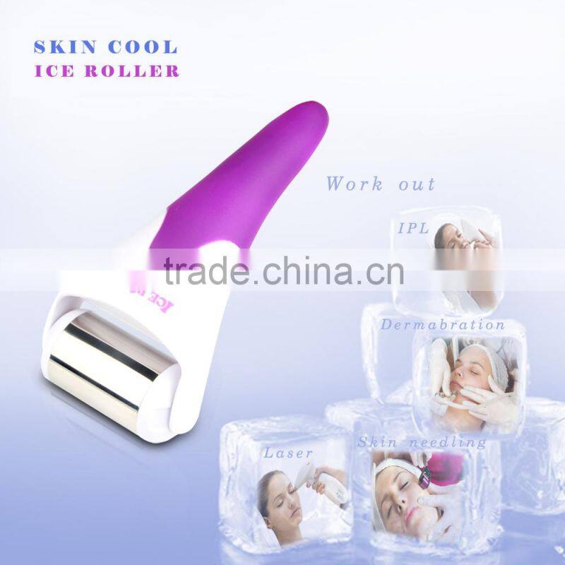 Lastest stainless steel skin care derma ice roller facial body massage ice roller for skin calm before and after laser treatment