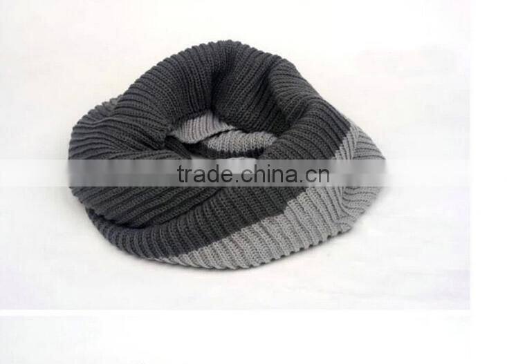 2015 Autumn Winter Warm Infinity 2 Circle Wool Blend Knit Neck Long Women's Scarf Shawl
