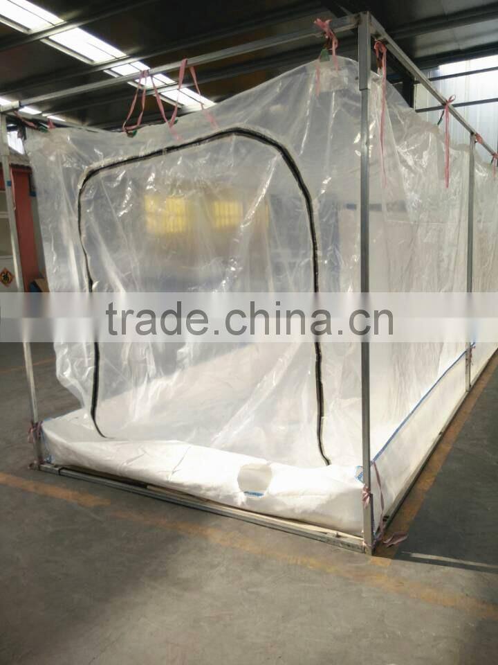 Sea dry bulk container liner with zipper for cocoa powder
