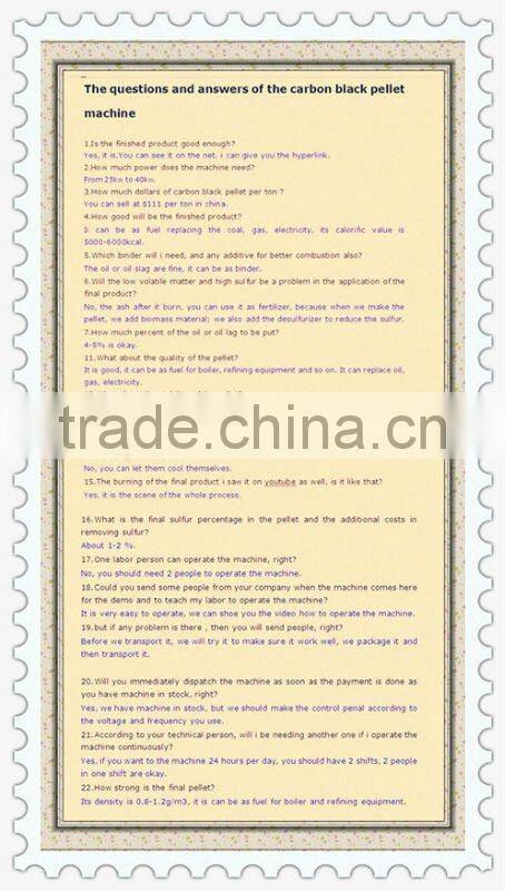 carbon black pellet machine for tyre pyrolysis equipment
