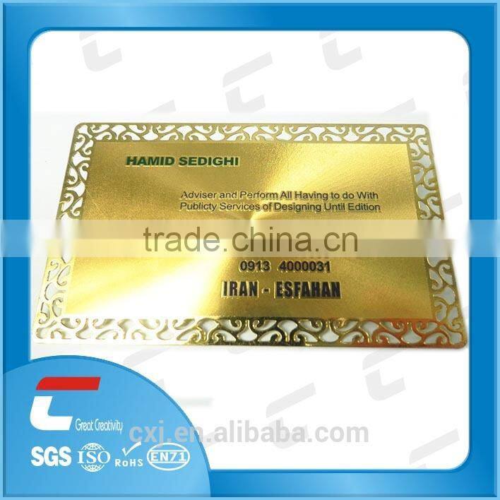 2014 NEW matt finishing Etched LOGO membership matt business card/ stainless steel playing cards