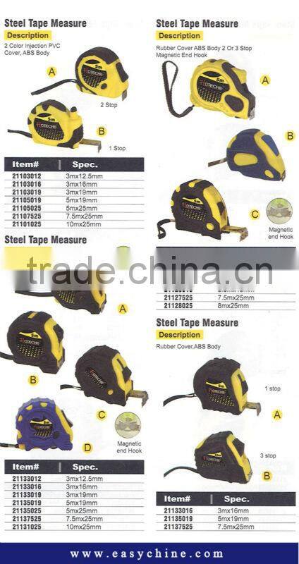 Rubber TPR Cover ABS Body Steel Tape Measure