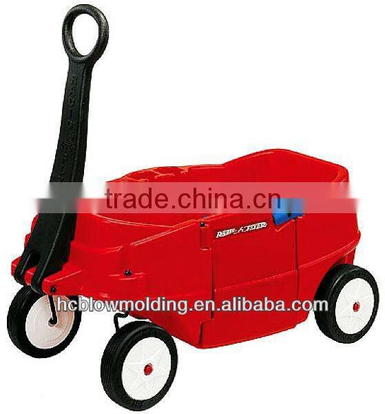 Customize plastic wheel trailer HDPE Box trailer car Plastic farm utility cart