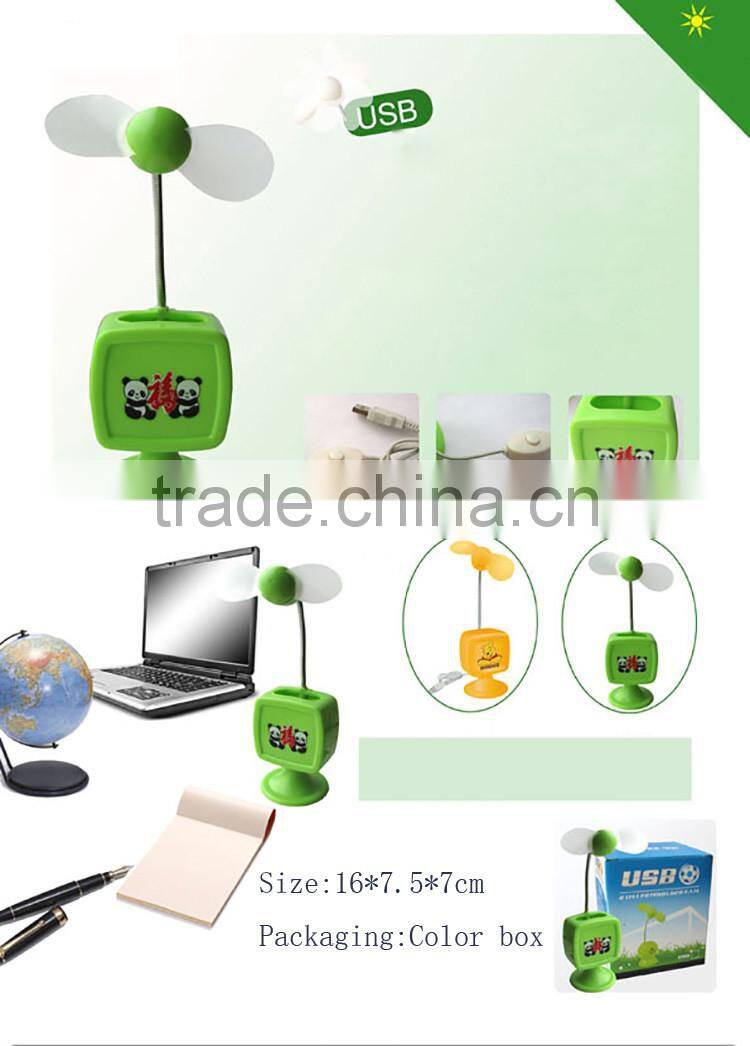 Portable Noiseless USB Desktop Laptop Fan Cooling Fans with pen Holder