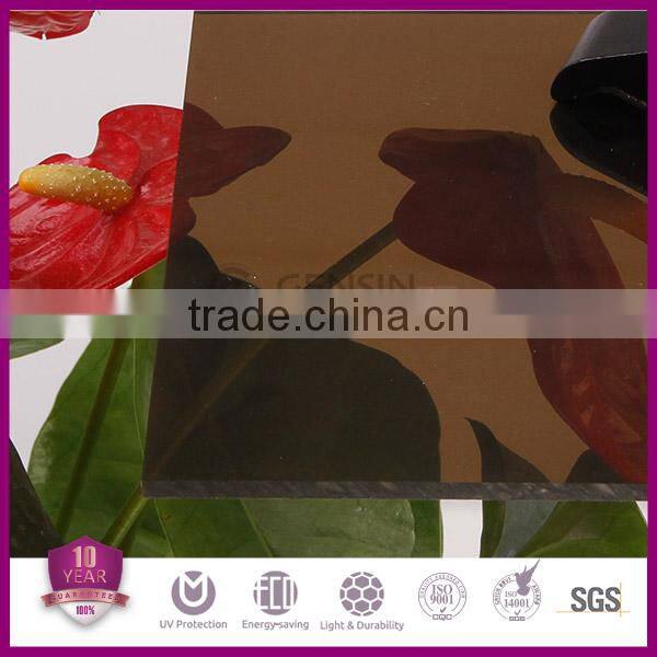 Bronze Polycarbonate Sheets Solid Flat PC Panels Colored 3mm 1220*2440mm 2050*3050mm Anti-UV Coating