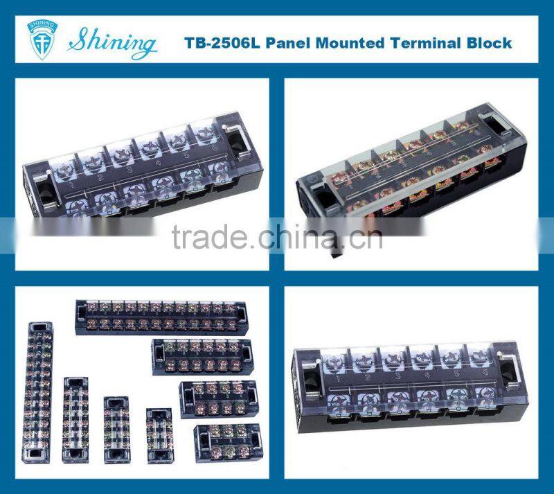 TB-2506L With Protective Cover 6 Pole 25A Telecom Terminal Block