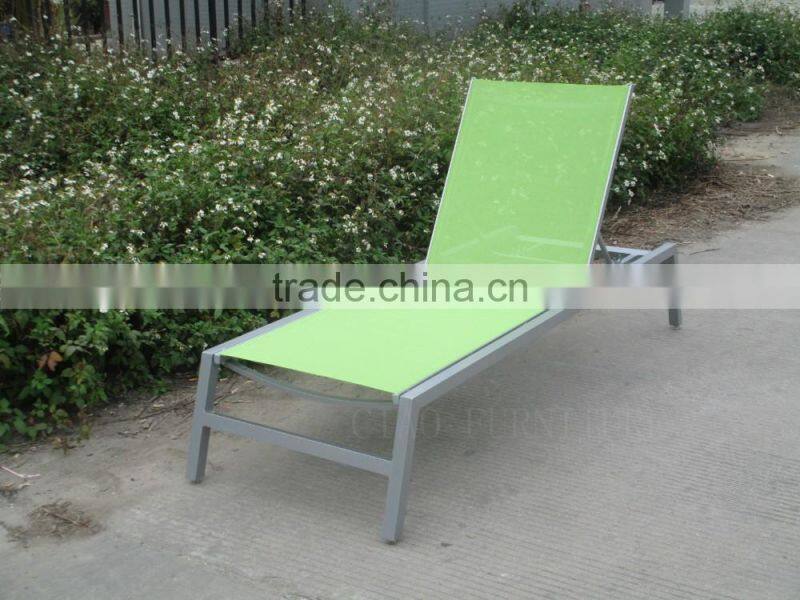 Outdoor Canvas Beach Chair Pool Chaise Lounger
