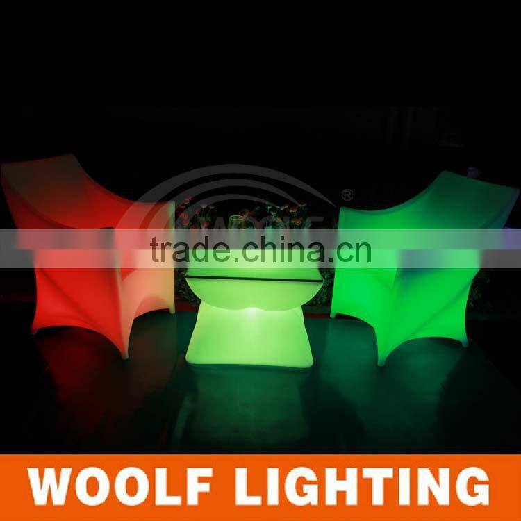 WOOLF WF-7190 led ktv use light single chair sofa, Plastic lit led furniture sofa chair