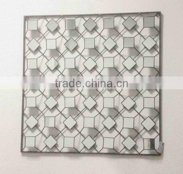 Metal Square Decorative Wall Mirror Wrought Iron Wall Mirror
