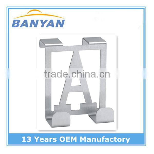 A shape over the door hook stainless steel hanging hook,stainless steel single coat hook,metal coat hook letter shape hooks
