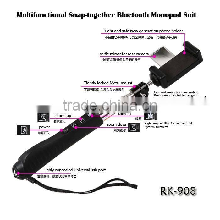 2016 Trending Hot Selling Products Legoo Selfie Stick, 2014 New Legoo Wireless Monopod, Legoo Bluetooth Selfie Monopod Tripod