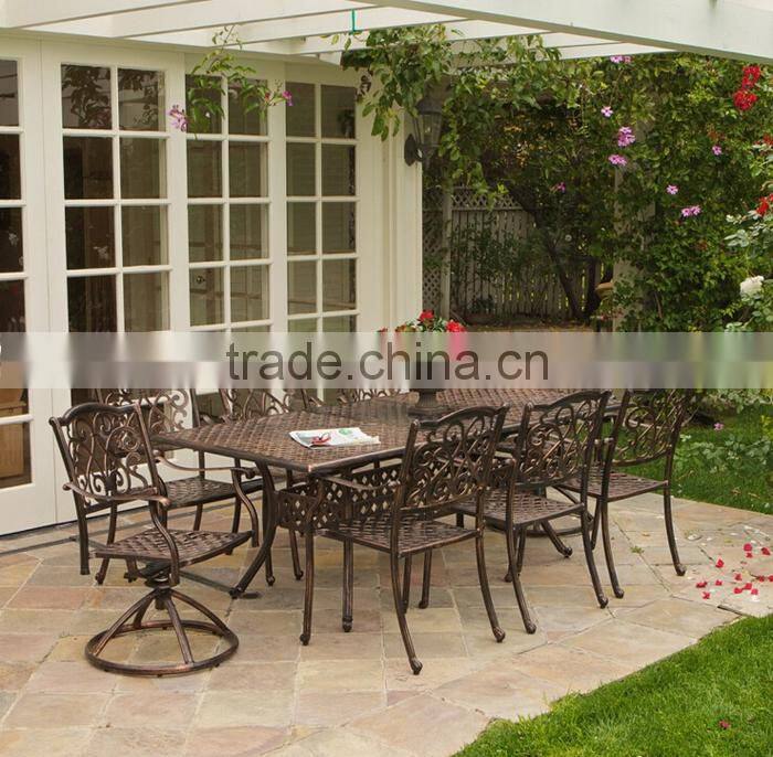 7-piece Dinning Set Extendable Long Table Set Cast Aluminum Outdoor Garden Furniture