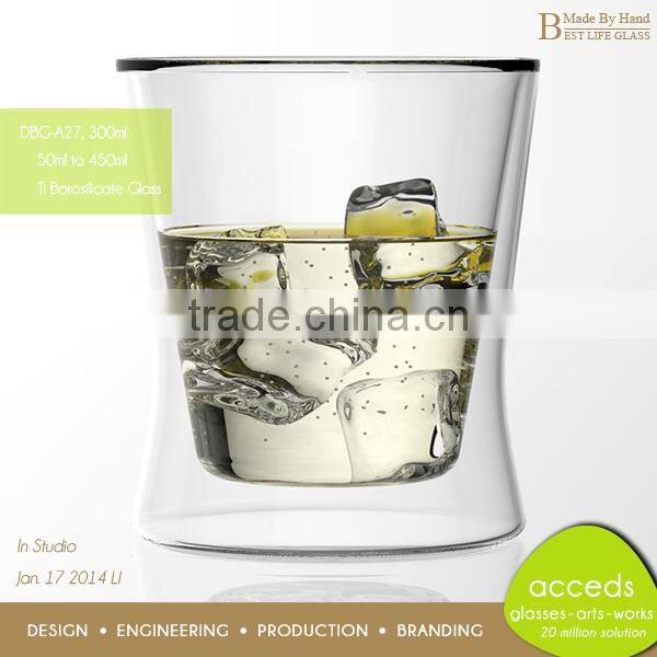 Funny Borosilicate Unique Insulated Whisky Glass Spirit Tumbler