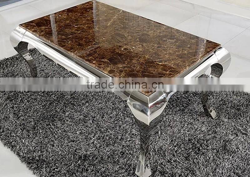 simple designs 4 stainless steel legs marble top dining table