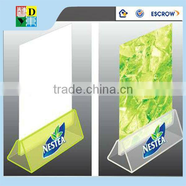 2015 hot sale newest acrylic table menu holder/custom design acrylictable tent with high quality China manufacturer low price