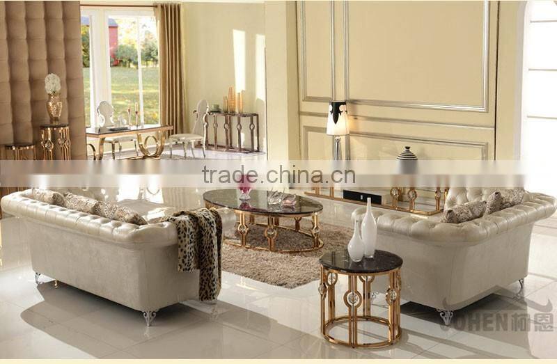 European style PU leather sofa designs with crystal buttonsSF033