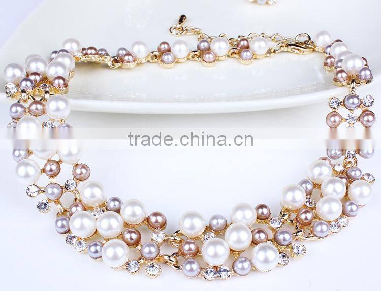 2015 Latest Jewelry Set fashion alloy pearl jewelry set