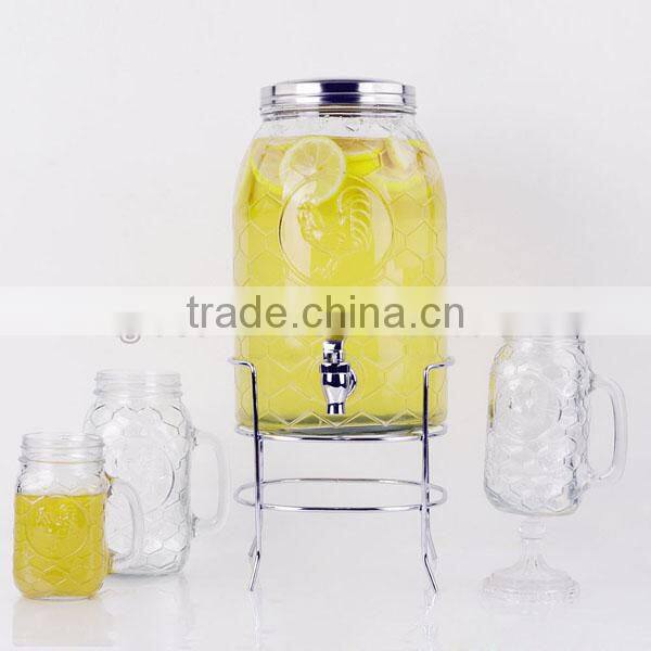 lemon shaped huge mason jar juice jar with a tap
