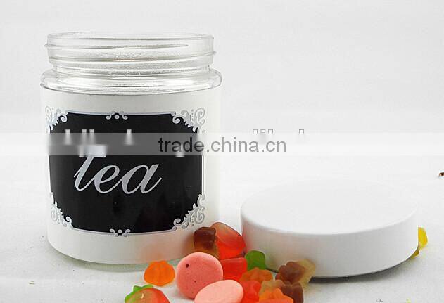 white coating glass sealed jar for candy