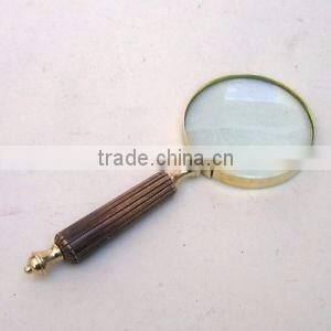brass large magnifing glass for office used