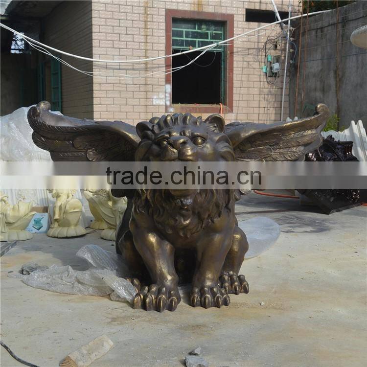 home garden resin craft fiberglass fly lion sculpture