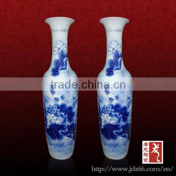 Jingdezhen large yellow decorative floor ceramic vase
