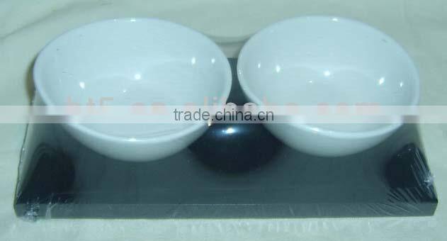 Set of 2 white ceramic tapas bowls set,snack tray