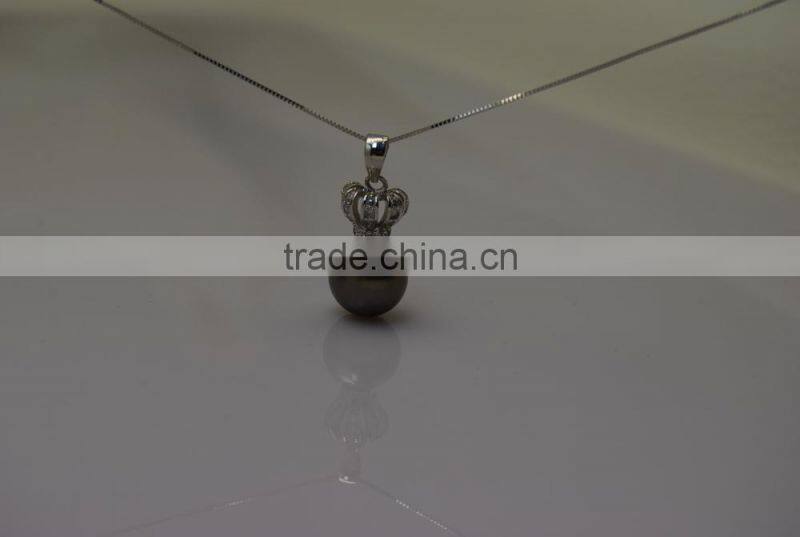 11-12mm TahitIan black pearls pendant