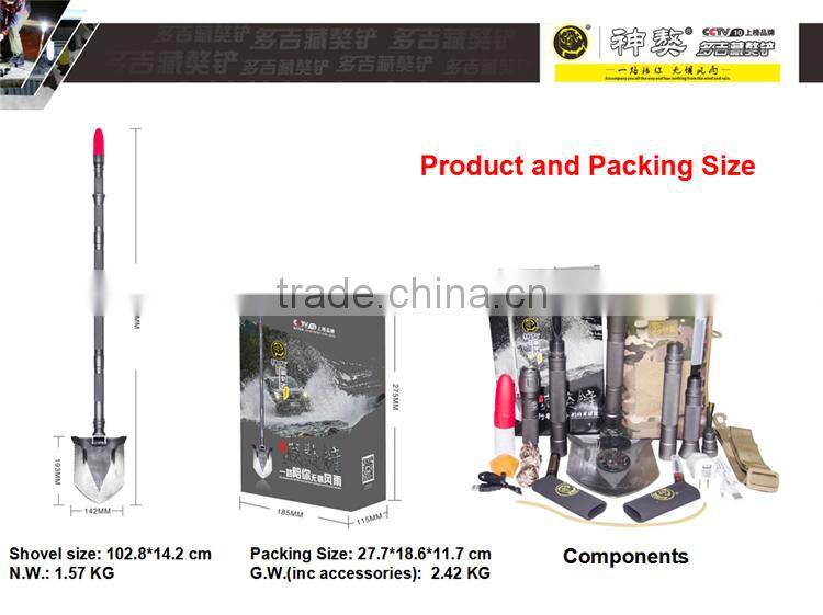 Wilderness Survival Kit for Self-Driving/Essential Survival Kit/Outdoor Multifunction Shovel saw flashlight axe knife ice-axe