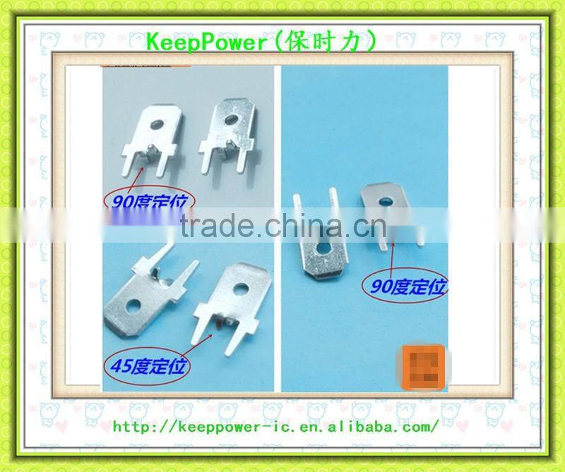 connector 250 inserts 6.3 inserts PCB solder terminals with anti-down positioning 45 degrees / 90 degrees 0.8mm copper tin