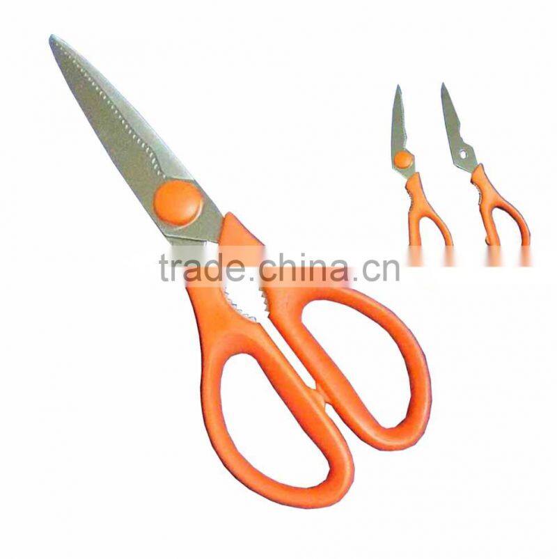 Professional Orange Color Handle Kitchen Detachable Scissors