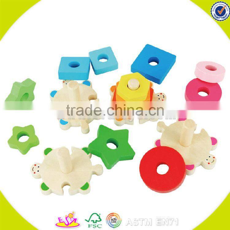 wholesale kids geometry wooden blocks game fashion children wooden blocks game best sale baby stacking toy W13E063