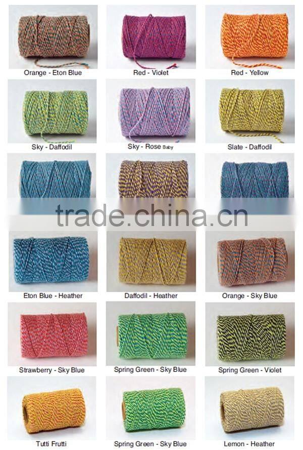 Classical original black and sky coloured cotton bakers twine double colour cotton twine