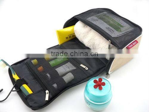 Hot sale Customized Polyester Cosmetic Bag Travel foldable toiletry bag