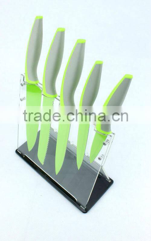 Acrylic knife stand for kitchen knife set (554-355-389)