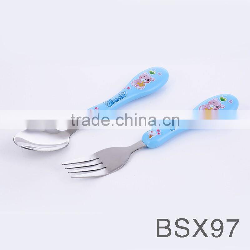 BSX97 Hot Selling Lovely Cheap Stainless Steel Baby Spoon for Feeding
